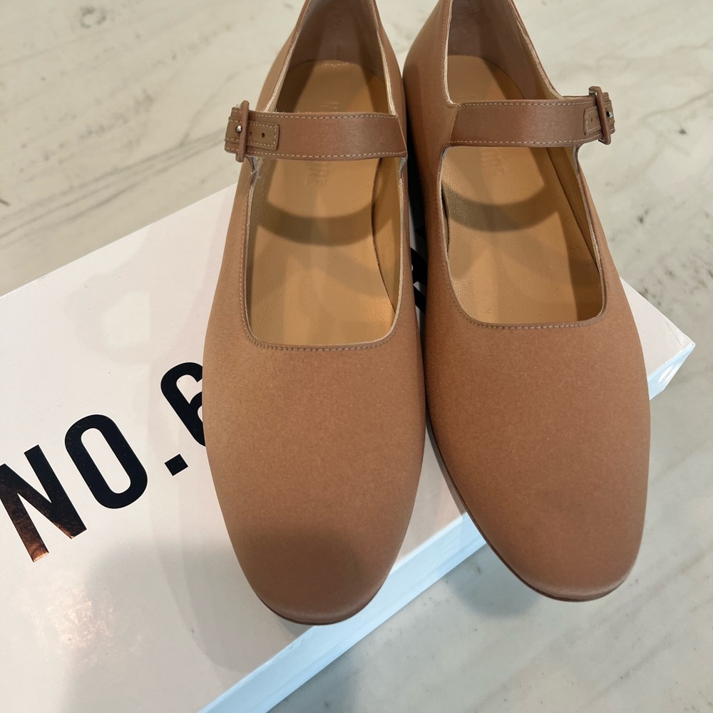 No. 6 Tan Mary Jane Flats